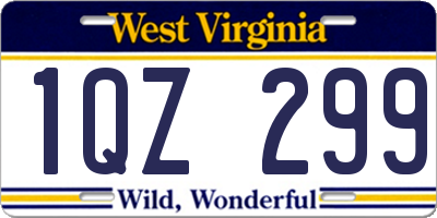 WV license plate 1QZ299