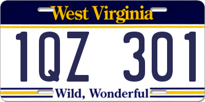 WV license plate 1QZ301
