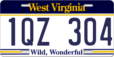 WV license plate 1QZ304