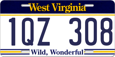 WV license plate 1QZ308