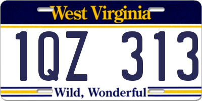 WV license plate 1QZ313