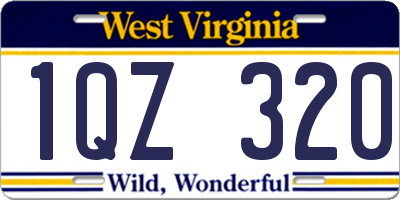 WV license plate 1QZ320