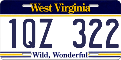WV license plate 1QZ322