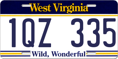 WV license plate 1QZ335