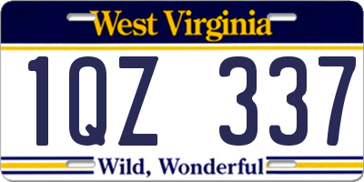 WV license plate 1QZ337
