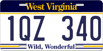 WV license plate 1QZ340
