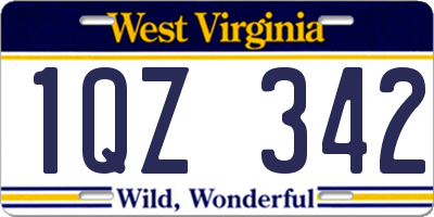 WV license plate 1QZ342