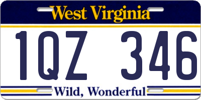 WV license plate 1QZ346