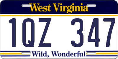 WV license plate 1QZ347
