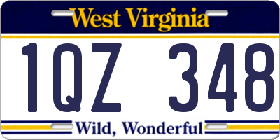 WV license plate 1QZ348