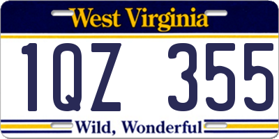 WV license plate 1QZ355