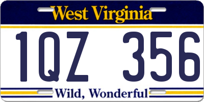 WV license plate 1QZ356