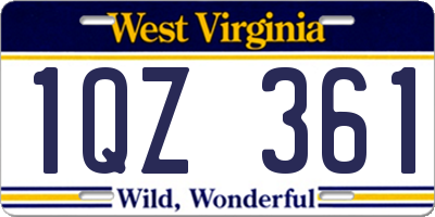 WV license plate 1QZ361