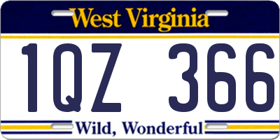 WV license plate 1QZ366