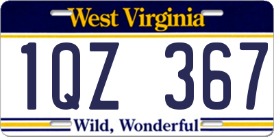 WV license plate 1QZ367