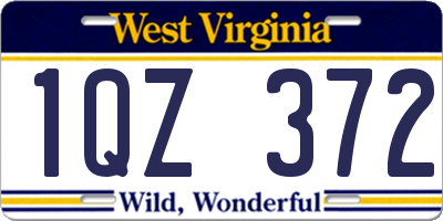 WV license plate 1QZ372
