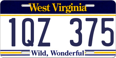 WV license plate 1QZ375