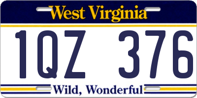 WV license plate 1QZ376