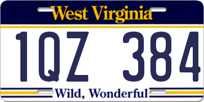 WV license plate 1QZ384