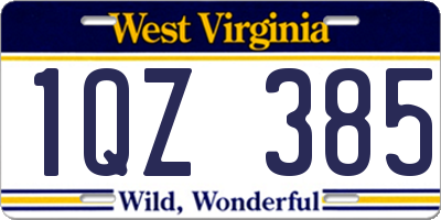 WV license plate 1QZ385