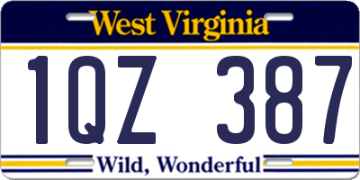 WV license plate 1QZ387