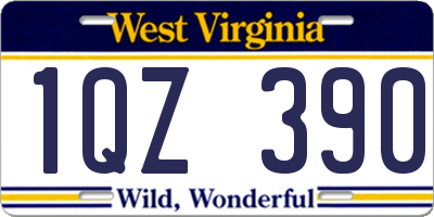 WV license plate 1QZ390