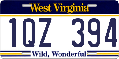 WV license plate 1QZ394