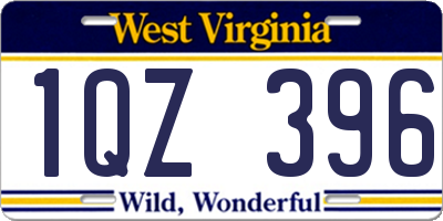 WV license plate 1QZ396