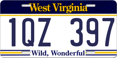 WV license plate 1QZ397