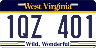 WV license plate 1QZ401