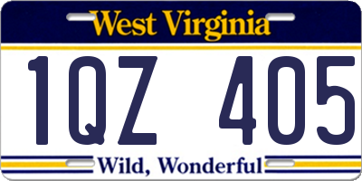 WV license plate 1QZ405