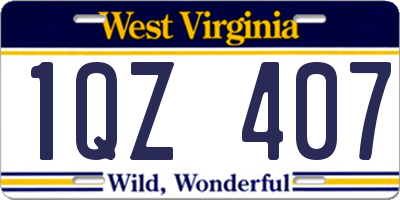 WV license plate 1QZ407