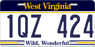 WV license plate 1QZ424
