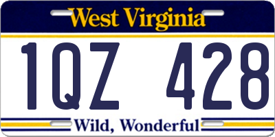 WV license plate 1QZ428