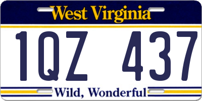 WV license plate 1QZ437