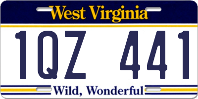 WV license plate 1QZ441