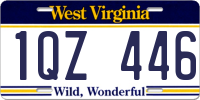 WV license plate 1QZ446