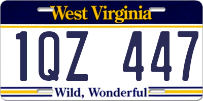 WV license plate 1QZ447