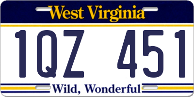WV license plate 1QZ451
