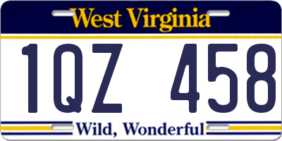 WV license plate 1QZ458
