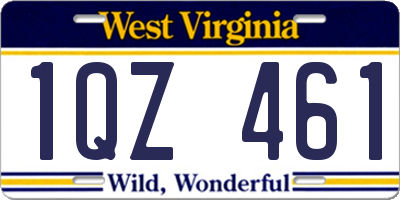 WV license plate 1QZ461