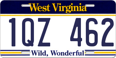 WV license plate 1QZ462