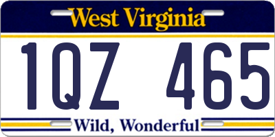 WV license plate 1QZ465