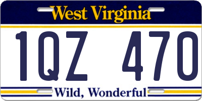 WV license plate 1QZ470