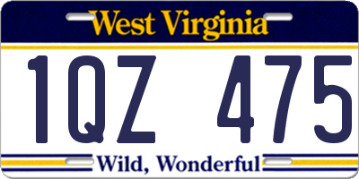 WV license plate 1QZ475