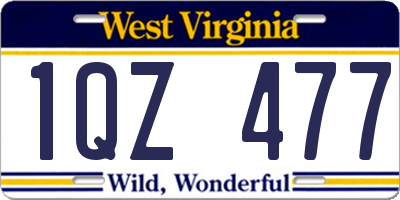 WV license plate 1QZ477