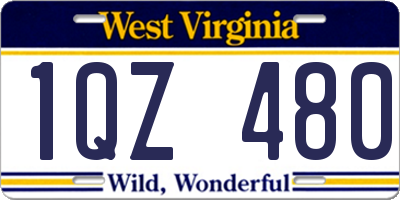 WV license plate 1QZ480
