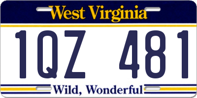 WV license plate 1QZ481