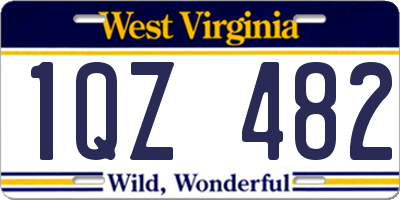 WV license plate 1QZ482
