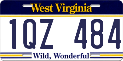 WV license plate 1QZ484